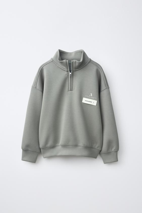 SPORTY POUCH POCKET SWEATSHIRT - Khaki by Zara - Image 0
