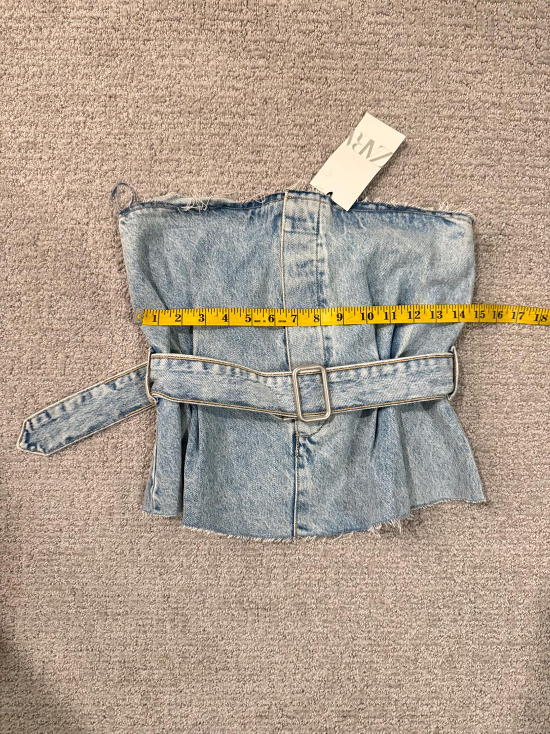 TRF STRAPLESS DENIM TOP - Image 3