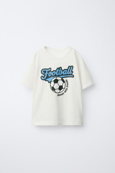 Zara SPORTS PRINT T-SHIRT - Ecru