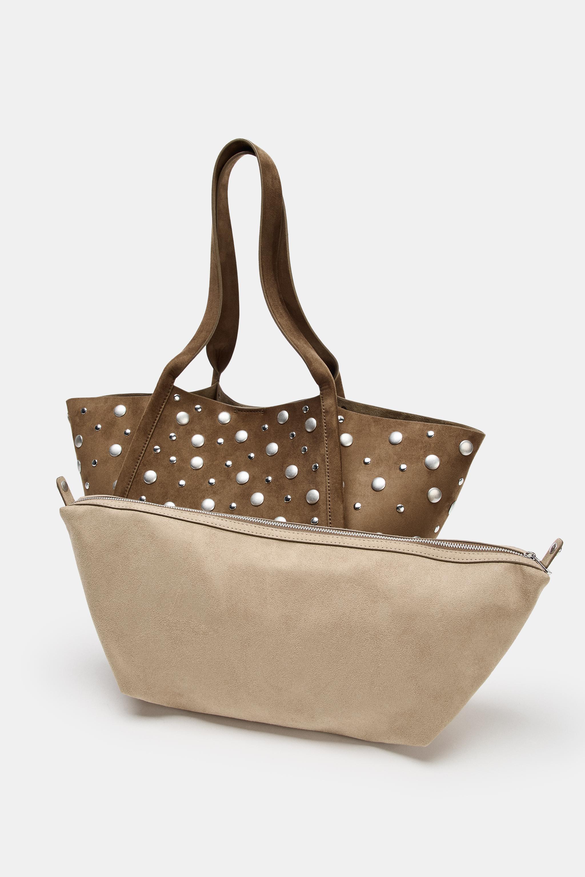 スタッズ付きシティバッグ - ブラウン | ZARA Japan / 日本