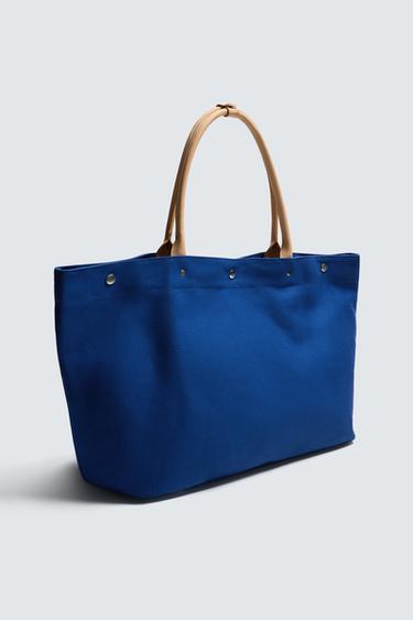 SAC SHOPPER DÉTAILS CUIR AARON LEVINE X ZARA - Bleu de Zara - Image 3