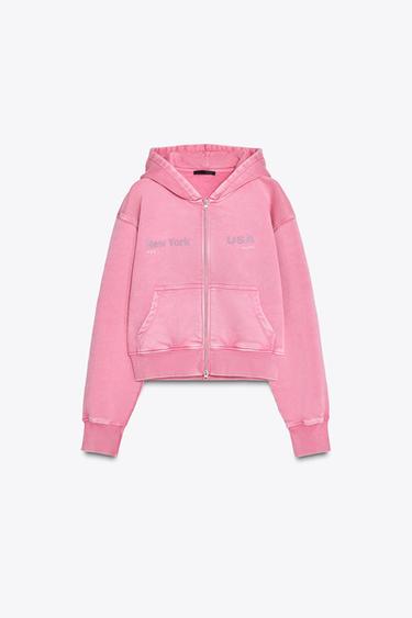 CROPPED HOODIE - Pink by Zara - Image 0