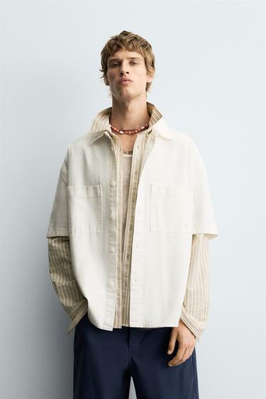 CHEMISE À IMPRIMÉ DÉLAVÉ - Blanc de Zara - Image 1