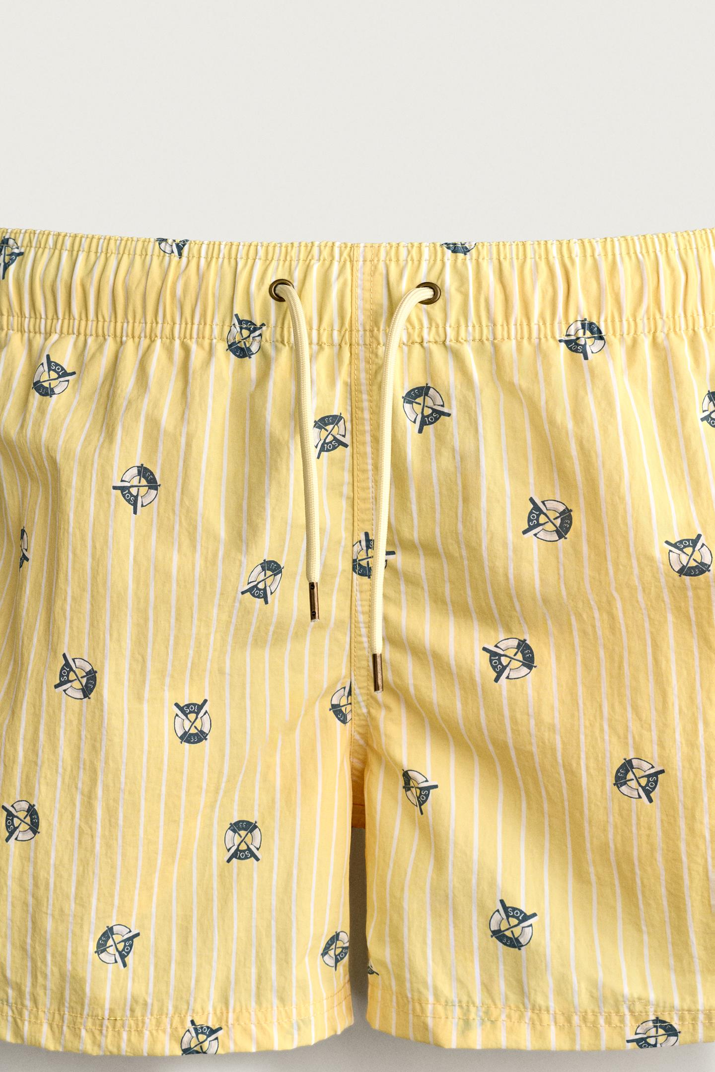 Плавки для мужчин, средней длины, в полоску — Zara, цвет: Жёлтый — фото 3
