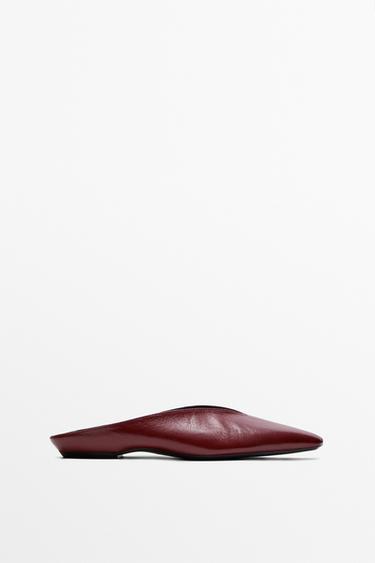 Soft leather mules — Burgundy Red 1