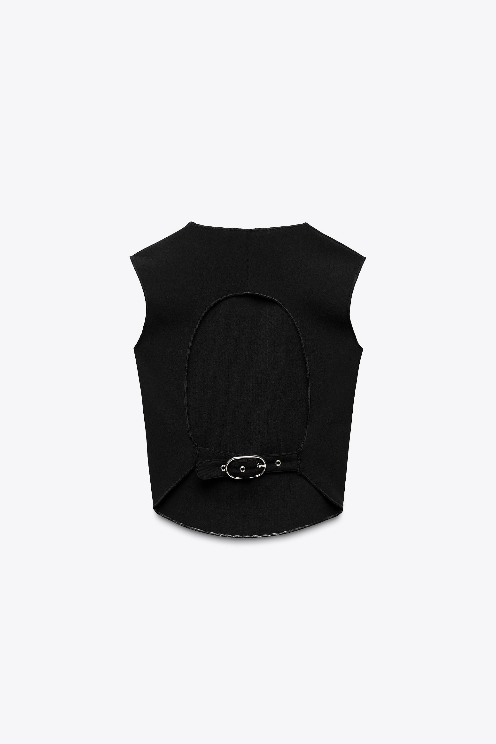 STRETCH CONTOURING BUCKLE TOP - Black | ZARA United States