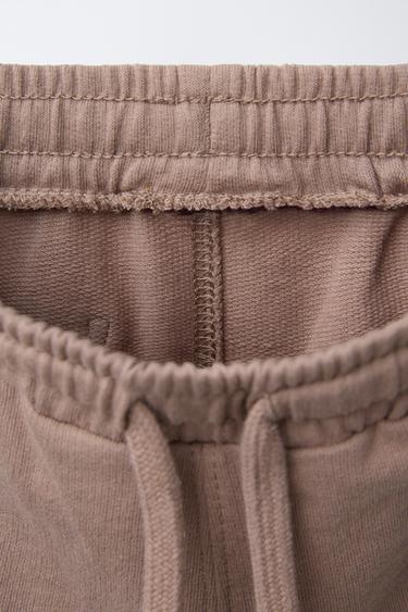 JOGGING T-SHIRT AND SLOGAN BERMUDA SET - Light brown by Zara - Image 3