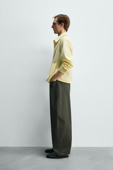 BARREL FIT TROUSERS - ecru/khaki by Zara - Image 3