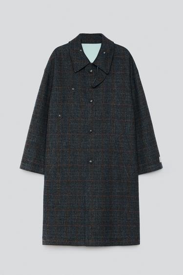 コントラストリバーシブルコートブルーグレーZaraのコントラストリバーシブルコート - ブルーグレー