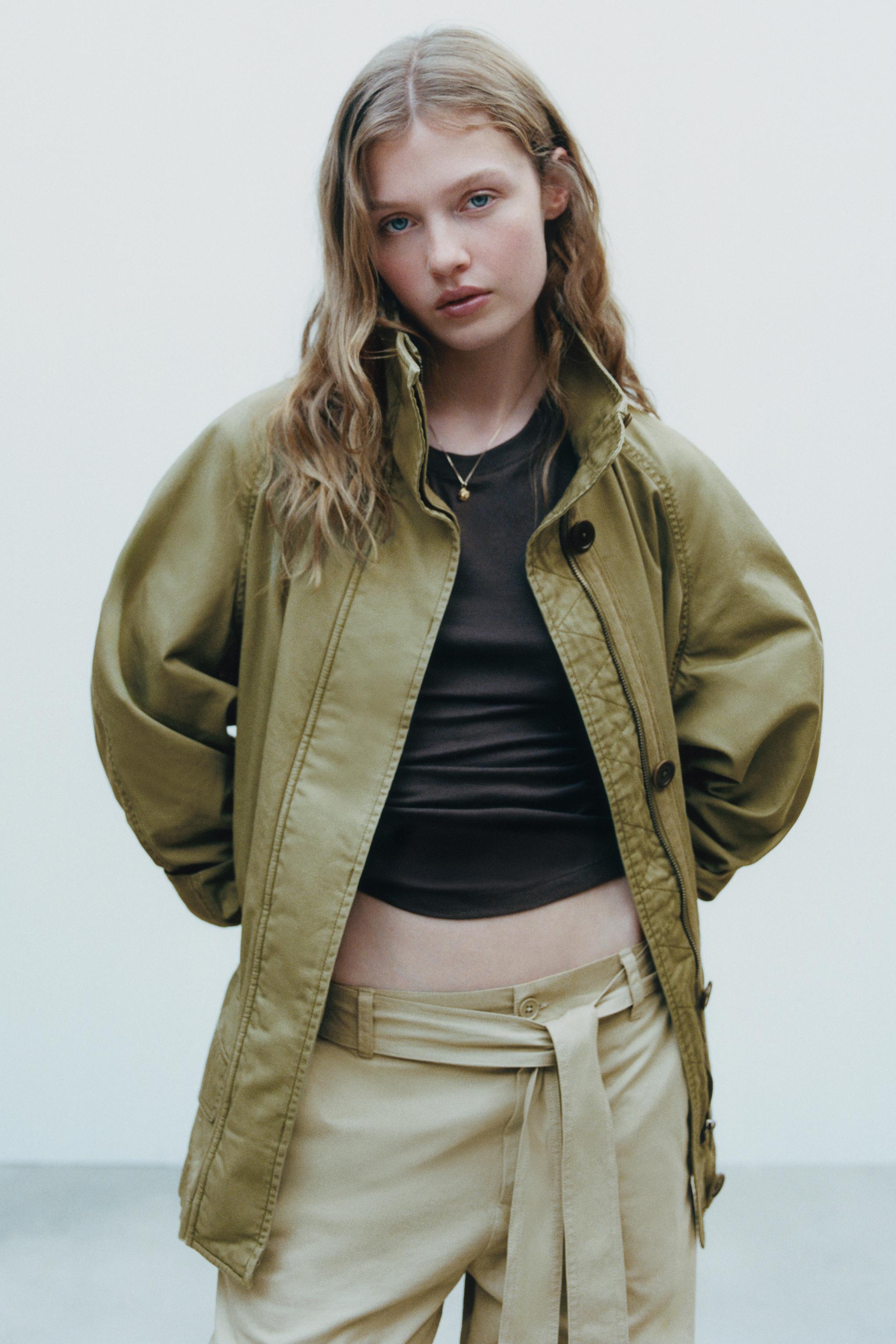 MAXI POCKET JACKET - Olive Green | ZARA United States