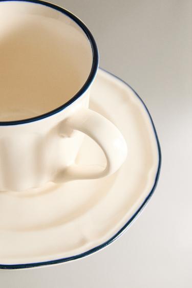 TASSE À THÉ ET SOUCOUPE BORD CONTRASTANT - Bleu de Zara - Image 2