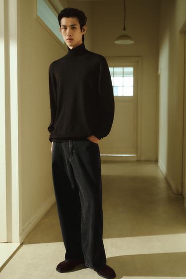 Zara 基本款高領針織衫 - 黑色
