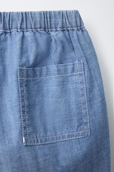 PANTALON DENIM BAGGY FLUIDE - Bleu moyen de Zara - Image 3