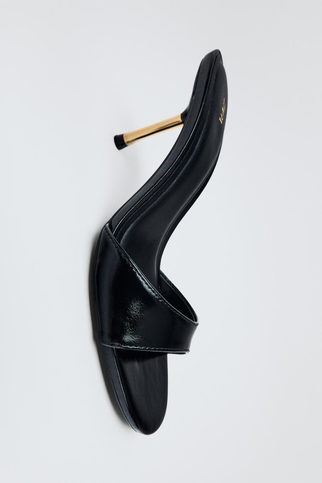 LAMINATED HEELED SANDALS
