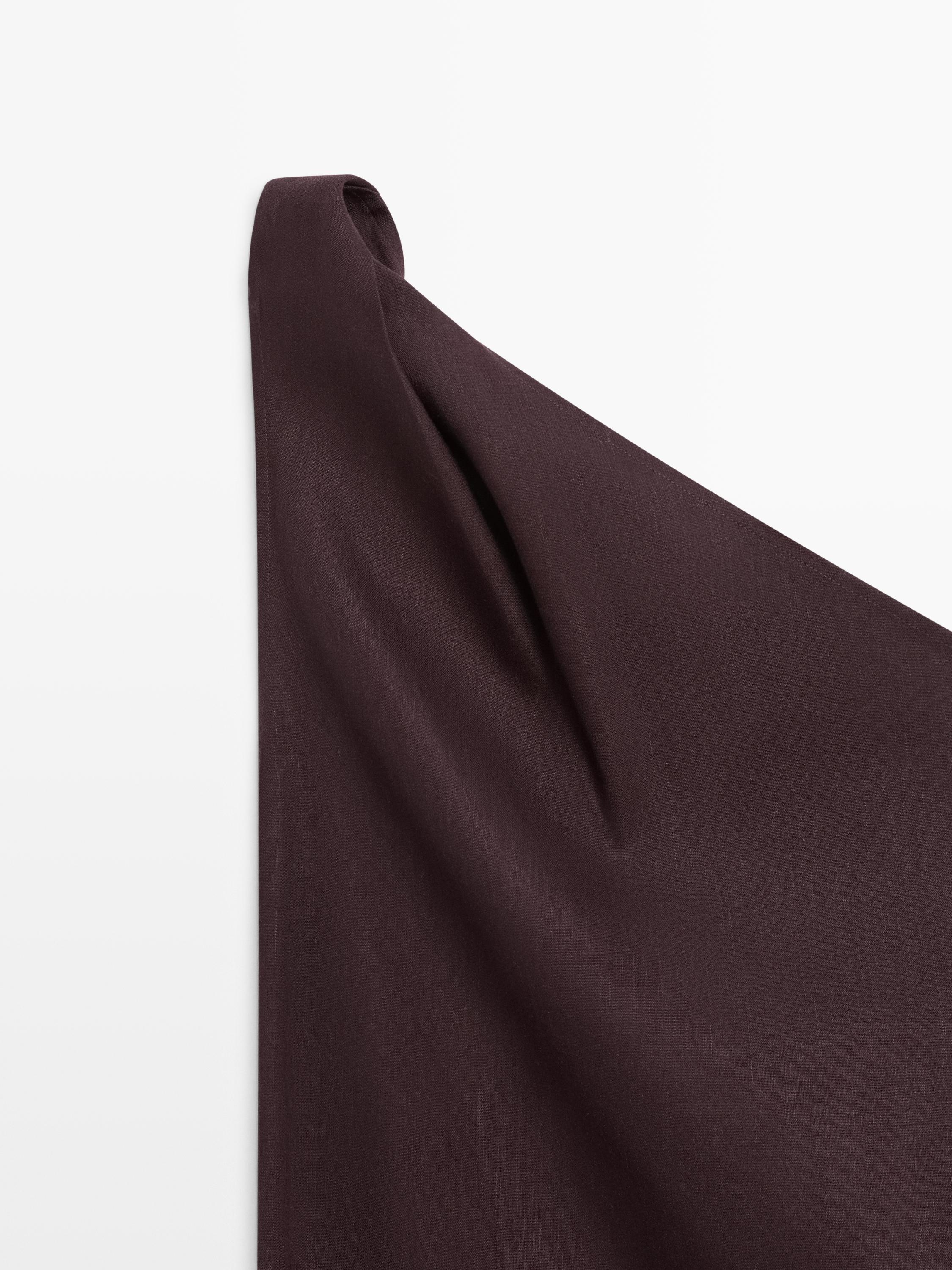 Asymmetric linen blend dress