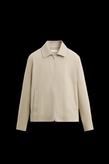 REGULAR-FIT-JACKE AUS BAUMWOLLE - Hellbeige von Zara