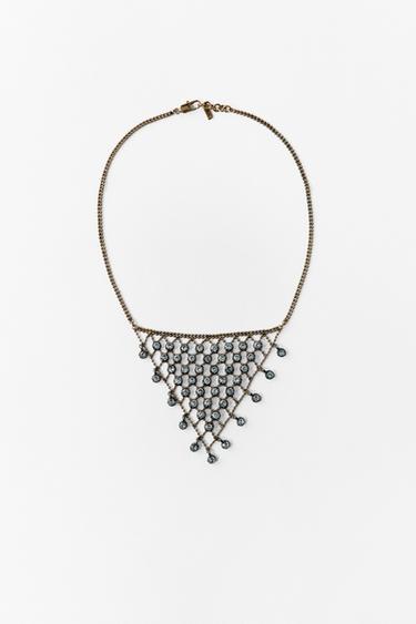 TRIANGLE JEWEL NECKLACE - Golden by Zara