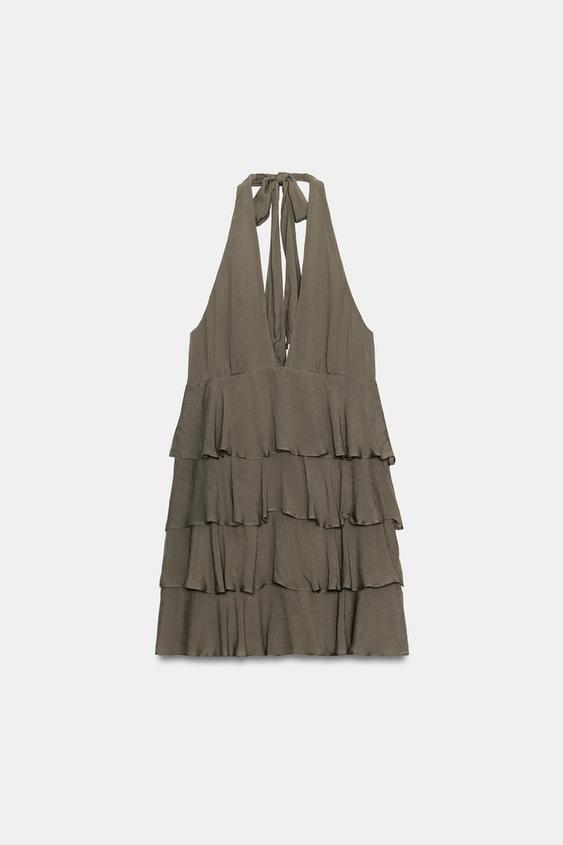 zara frilled halter dress Shirt Dress White Frill Dress Zara RUFFLED HALTER DRESS White ZARA Australia