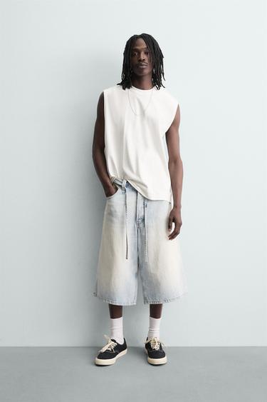 VASKET TANKTOP - Hvid fra Zara