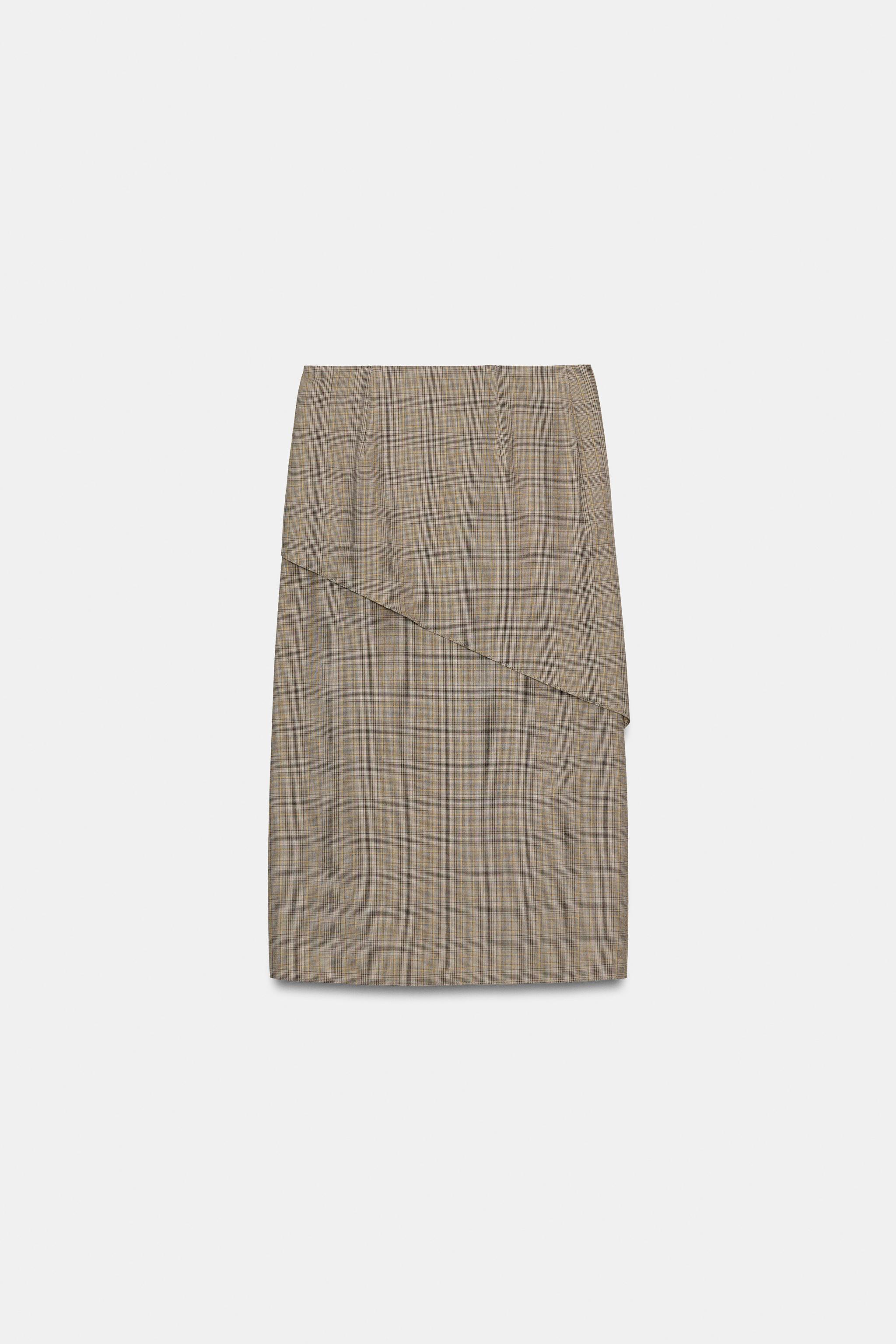 PLAID RUFFLED SKIRT ZW COLLECTION