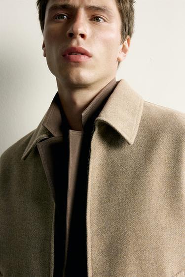 TEXTURED REGULAR FIT JACKET - Light green by Zara