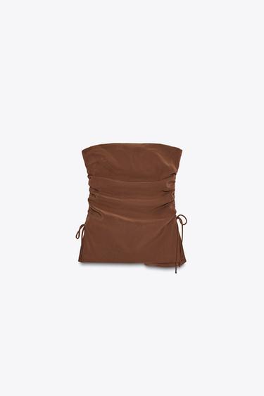 TOP FLUIDE BUSTIER - Marron chocolat de Zara - Image 5