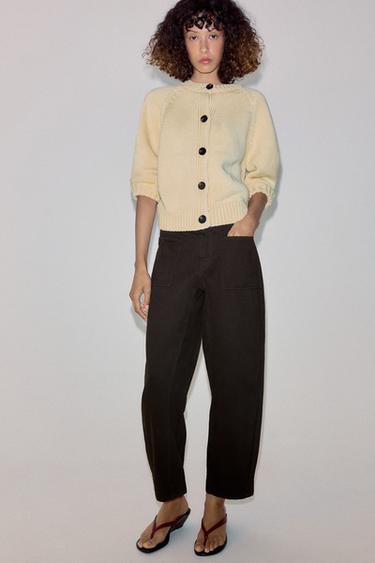 ZW COLLECTION BARREL TROUSERS - Brown by Zara