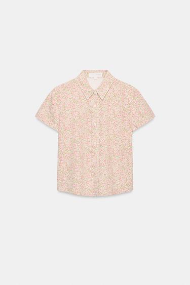 FLORAL SHORT SLEEVE SHIRT - Pink by Zara - Image 6
