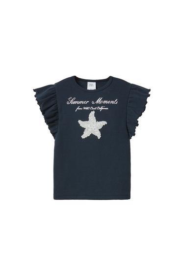 RIBBED T-SHIRT WITH APPLIQUÉS