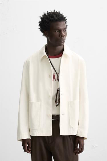 SOBRECAMISA REGULAR FIT BUTXAQUES - Blanc trencat de Zara