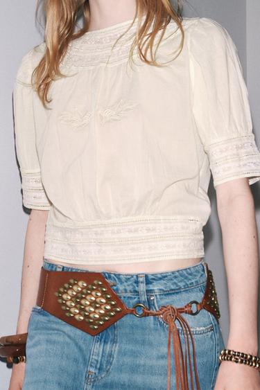 ZW COLLECTION ROMANTIC BLOUSE - Ecru by Zara - Image 4