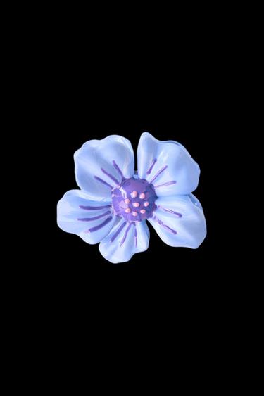 FLOWER-SHAPED HAIR CLIP - Light blue by Zara