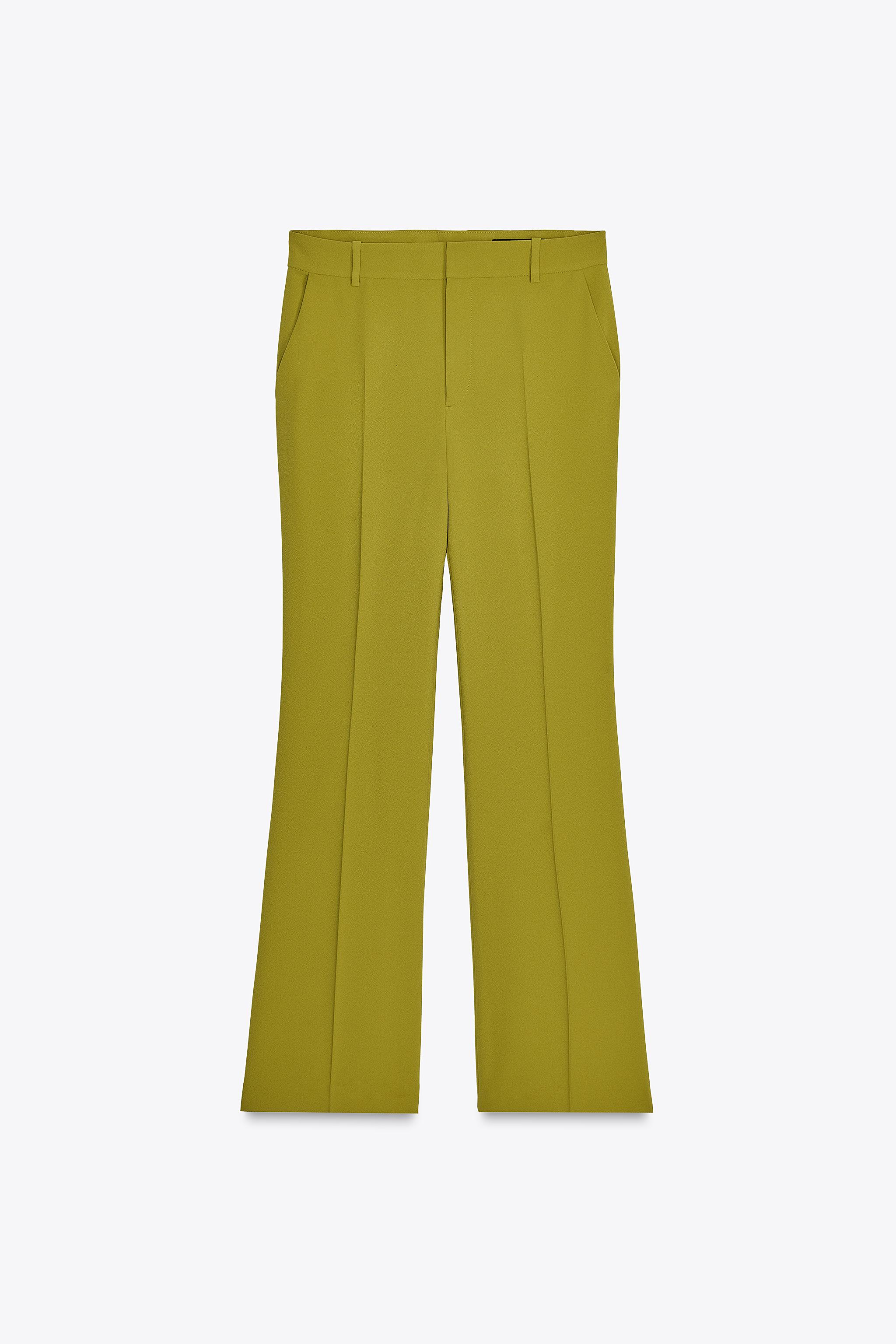 【ZARA】ZW COLLECTION FLARED パンツ 2778/199/515 ZW COLLECTION FLARED PANTS - Olive green | ZARA Canada