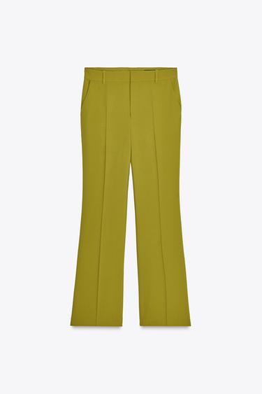 ZW COLLECTION FLARED TROUSERS - Olive green by Zara