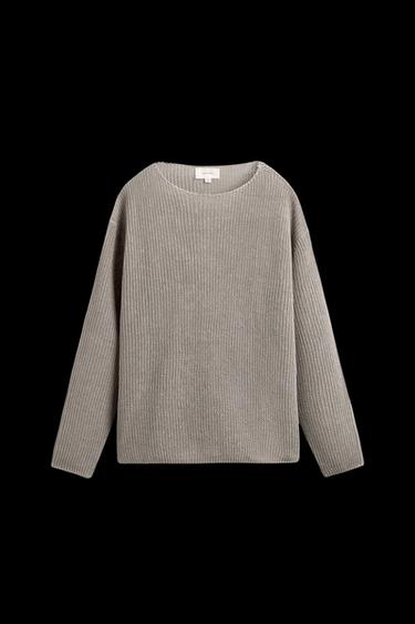 Zara HEMP KNIT SWEATER - Stone - Image 0