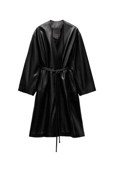 ZW COLLECTION LONG LEATHER COAT