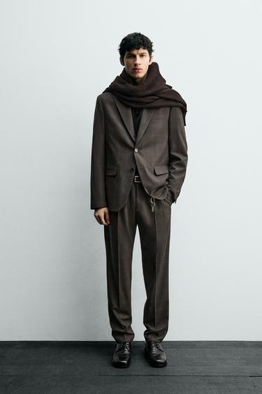 CHECK SUIT - DUSTY BLUE by Zara