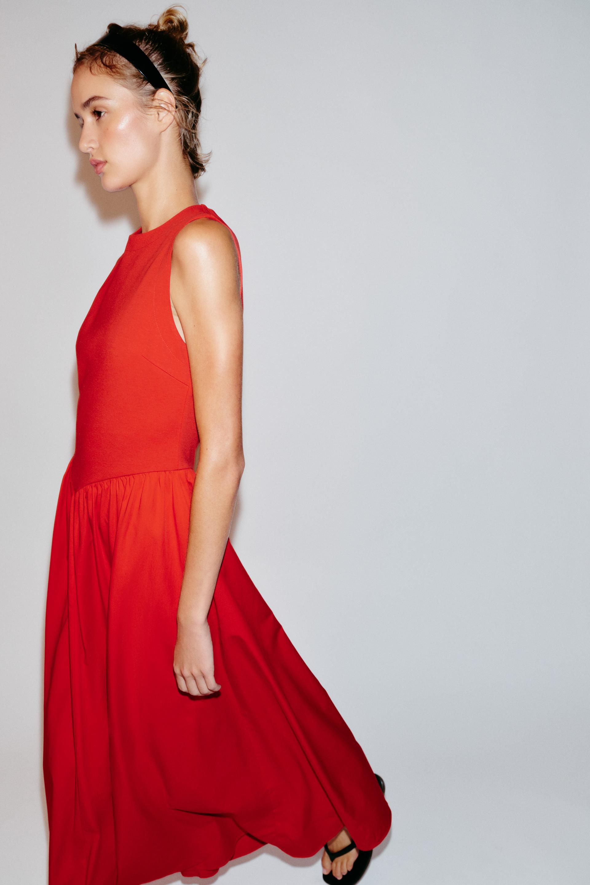 COMBINATION MIDI DRESS thumbnail 5