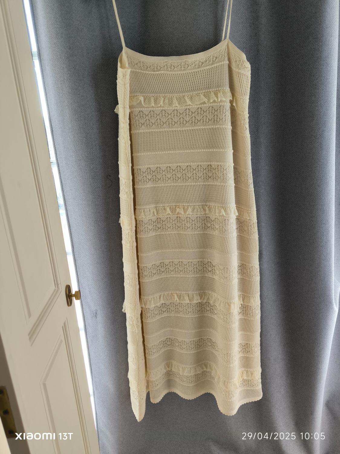 LONG POINTELLE KNIT DRESS