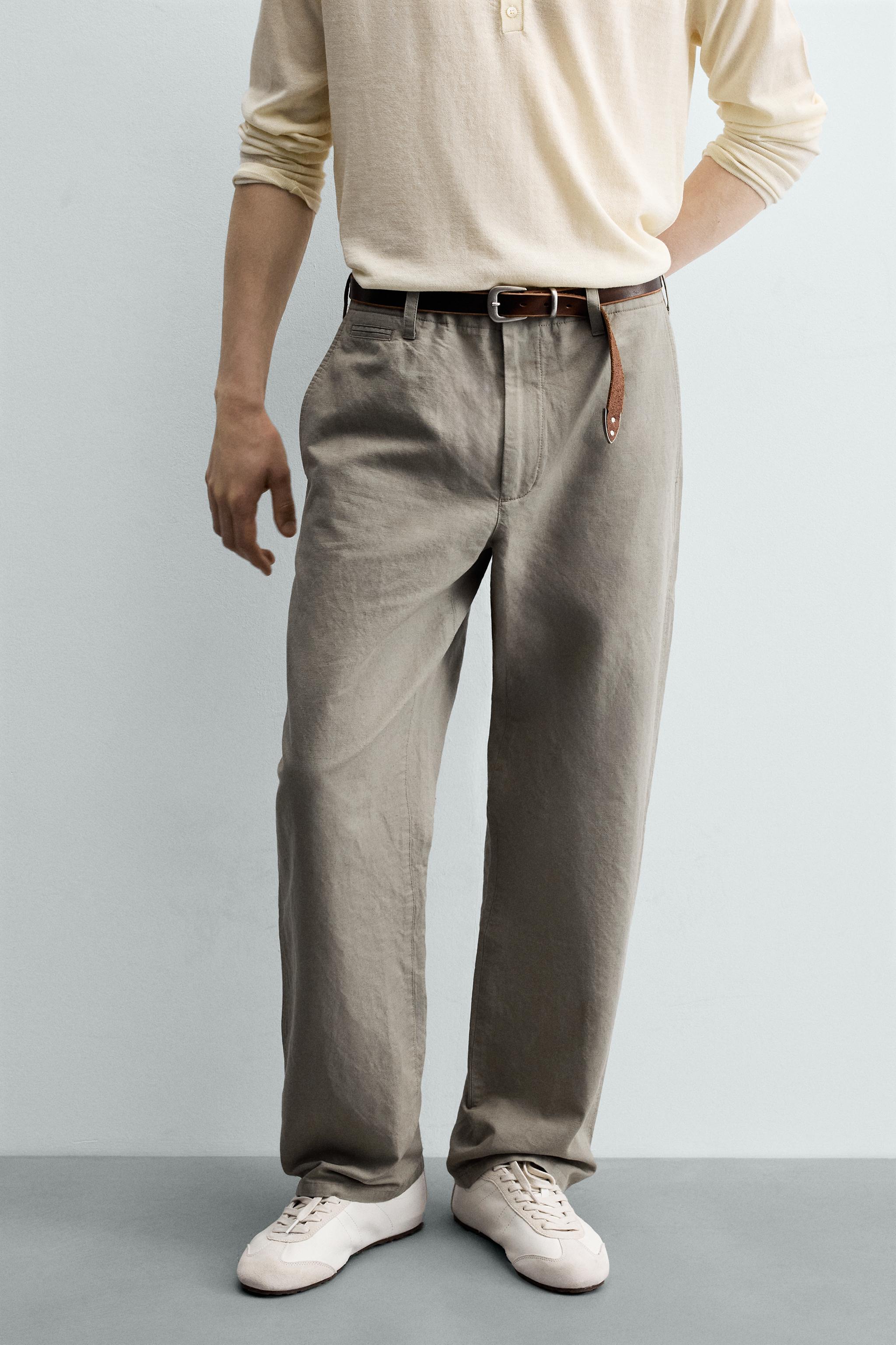 RELAXED FIT BELT LOOP PANTS