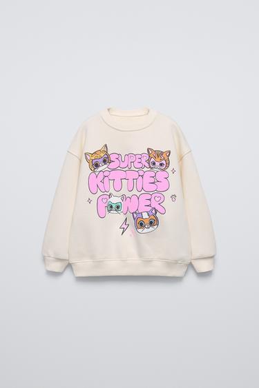 Zara TEXTURED SUPERKITTIES © DISNEY SWEATSHIRT - Ecru