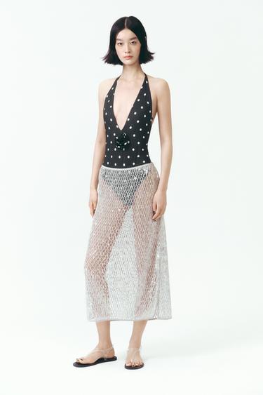 亮片中長裙 ZW COLLECTION - 中灰色 by Zara