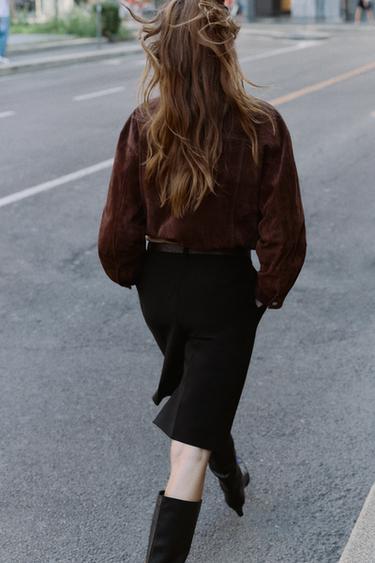 BERMUDA LARGA CINTURÓN - Negro de Zara