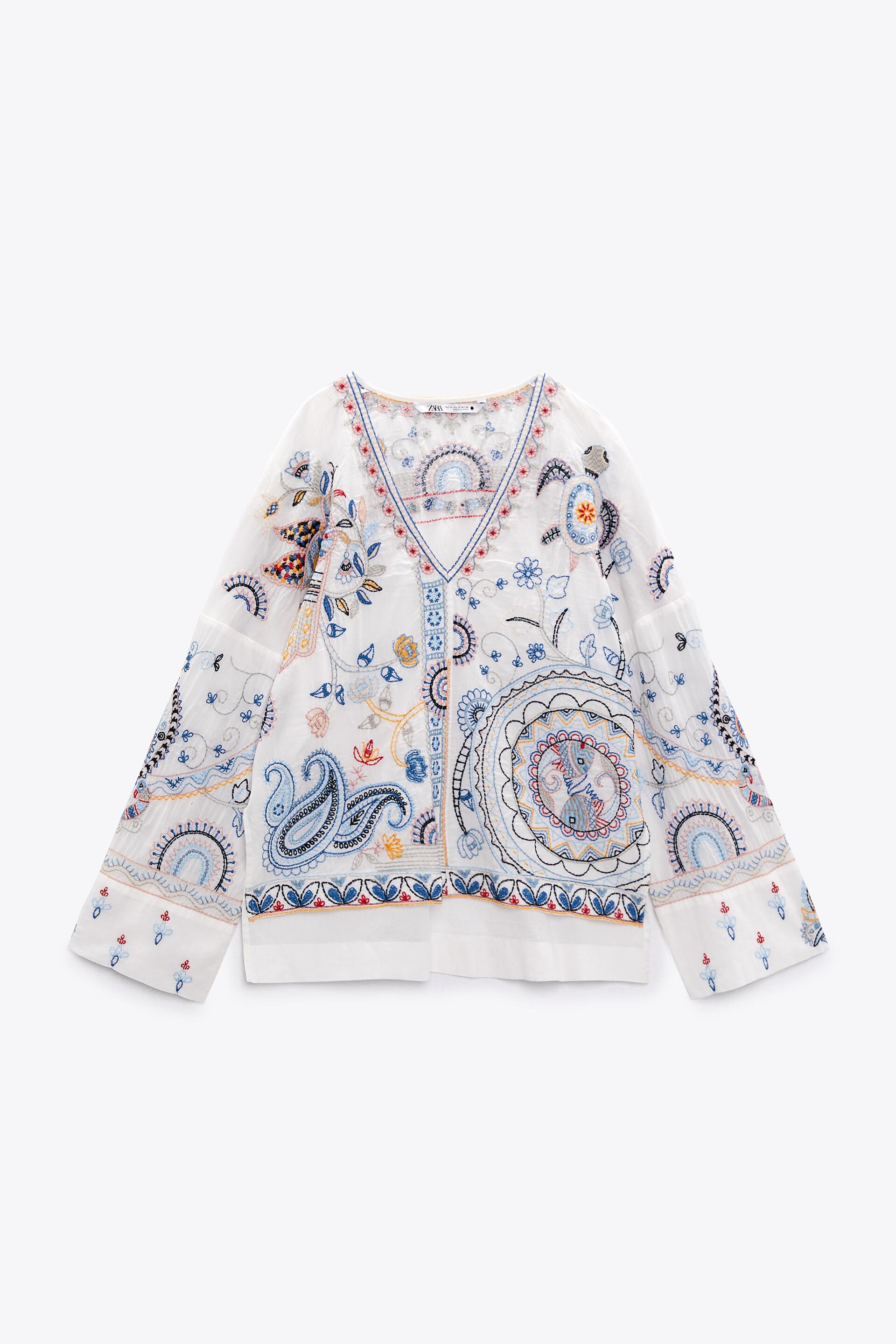 SHORT EMBROIDERED DRESS - Oyster-white | ZARA United States