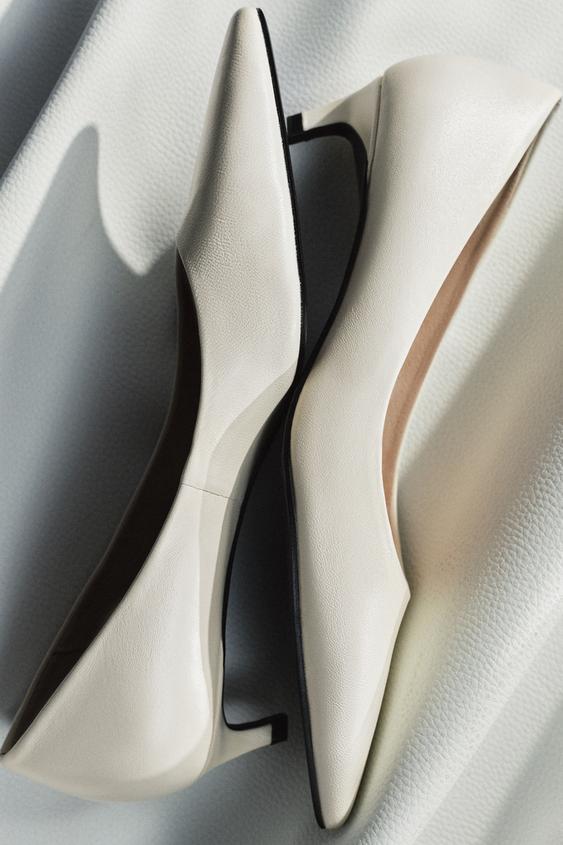 LIMITED EDITION LEATHER KITTEN SHOES - White by Zara - Image 0