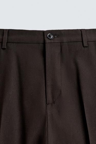 PANTALON DE COSTUME AVEC LAINE - Marron de Zara - Image 7