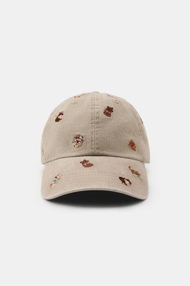 TWILL CAP WITH CAT EMBROIDERY - Beige by Zara - Image 0