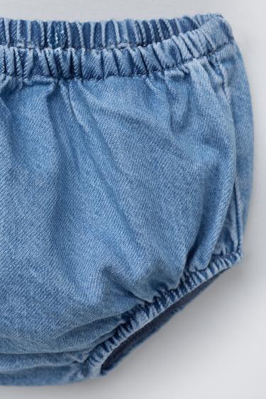 ROBE-SALOPETTE ET CULOTTE EN JEAN BRODÉ - Bleu de Zara - Image 3