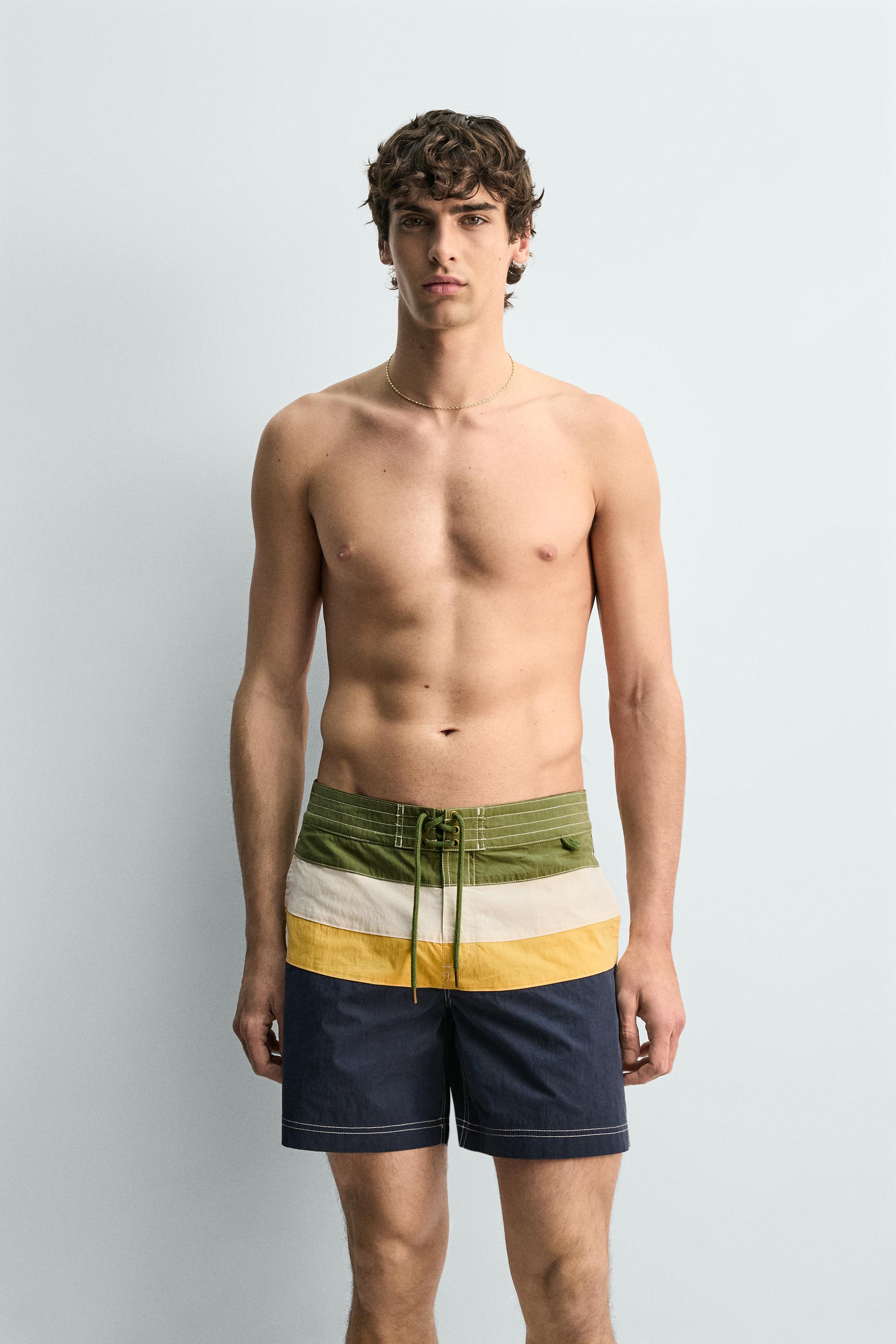 MAILLOT DE BAIN LONG À BANDES
