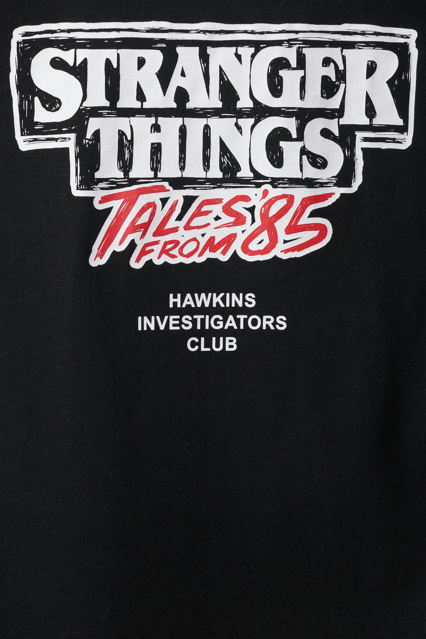 Детская футболка Zara Stranger Things © Netflix Print, цвет: Антрацитовый серый — фото 4